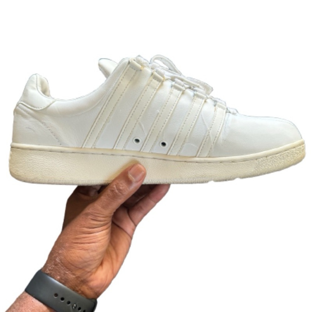 K-Swiss Men's Classic VN Low Sneakers Shoes, White/White Size 13